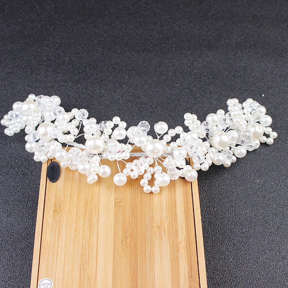

Pearl Hair Headpiece White Wedding Bridal Headpiece Headb Elegant Accessories For Brides Pearl Hair Hoop Party Prom