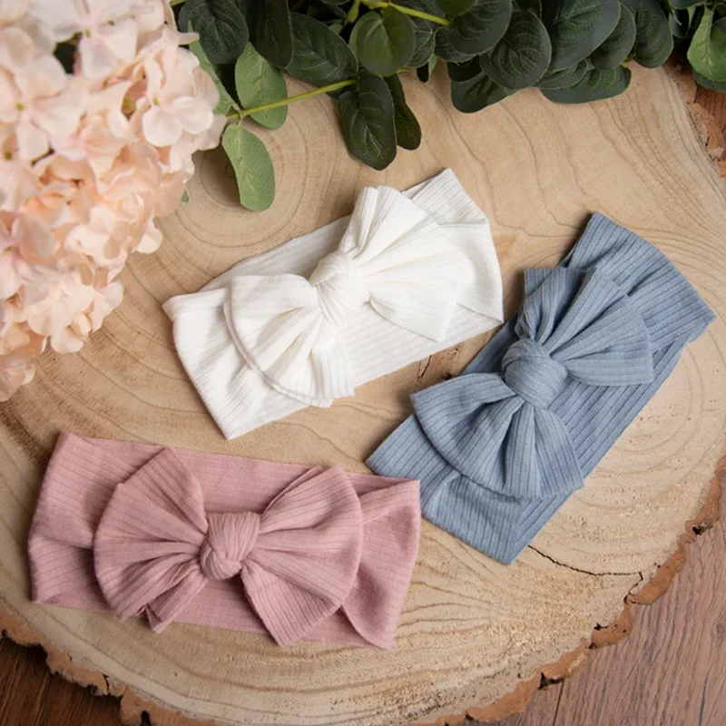 Newborn Baby Headband For Baby Girls Knitted Bow Hairband  Lovely Elastic Bowknot Turban For Girls Kids Toddler Hair Accessories