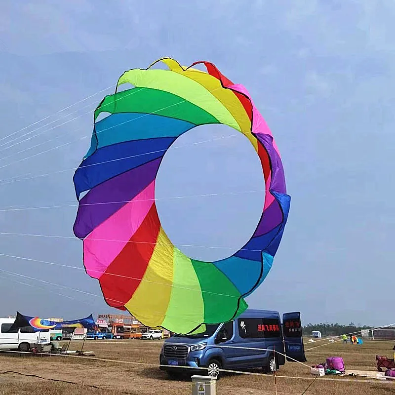 free shipping 2m ring kite flying windsocks inflatable toys wind drachen steigen esportes de brinquedo kites for adults kith fun