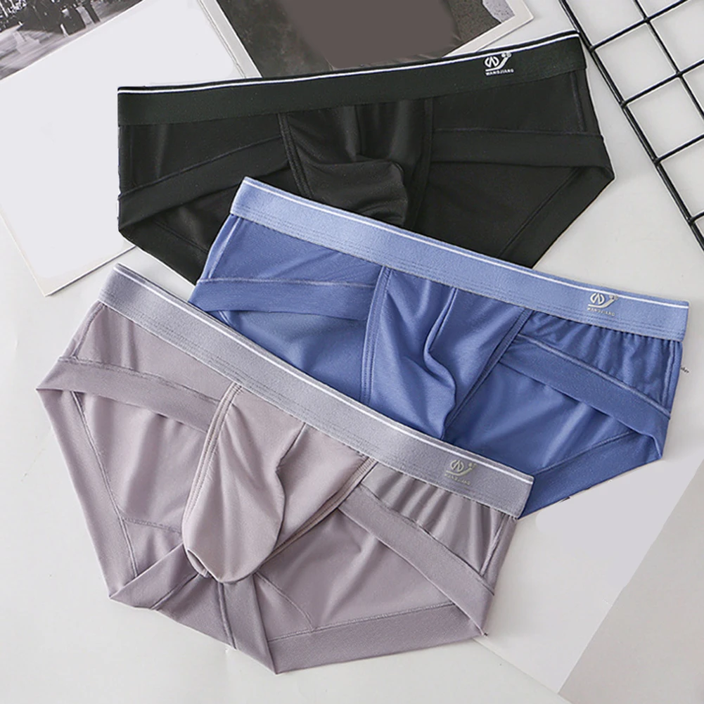 

Men Underwear Ice Silk Breathable Lingerie Ultra-thin Breathable Underpants Cool Summer Men's Panties Soft Sexy Stretch Briefs