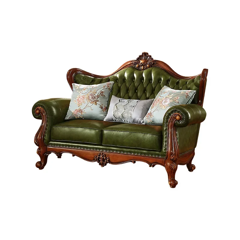 

American leather sofa home living room retro first layer cowhide