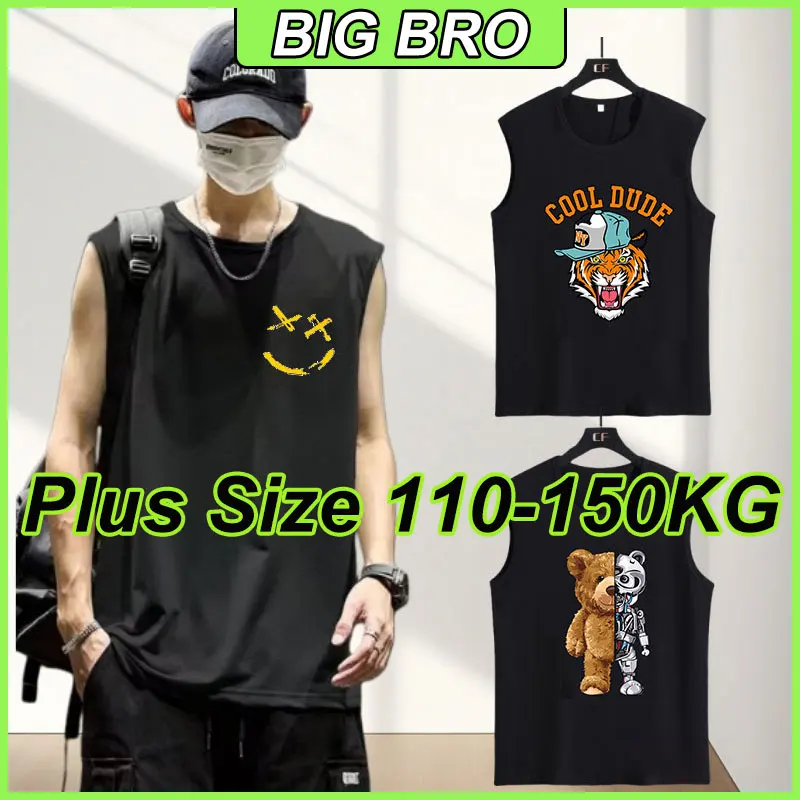 

Summer Men's Running Vests Plus Size Gym Tank Tops 110-180kg 11XL Fitness Workout Sleeveless T-Shirt Male Training Sports Vests