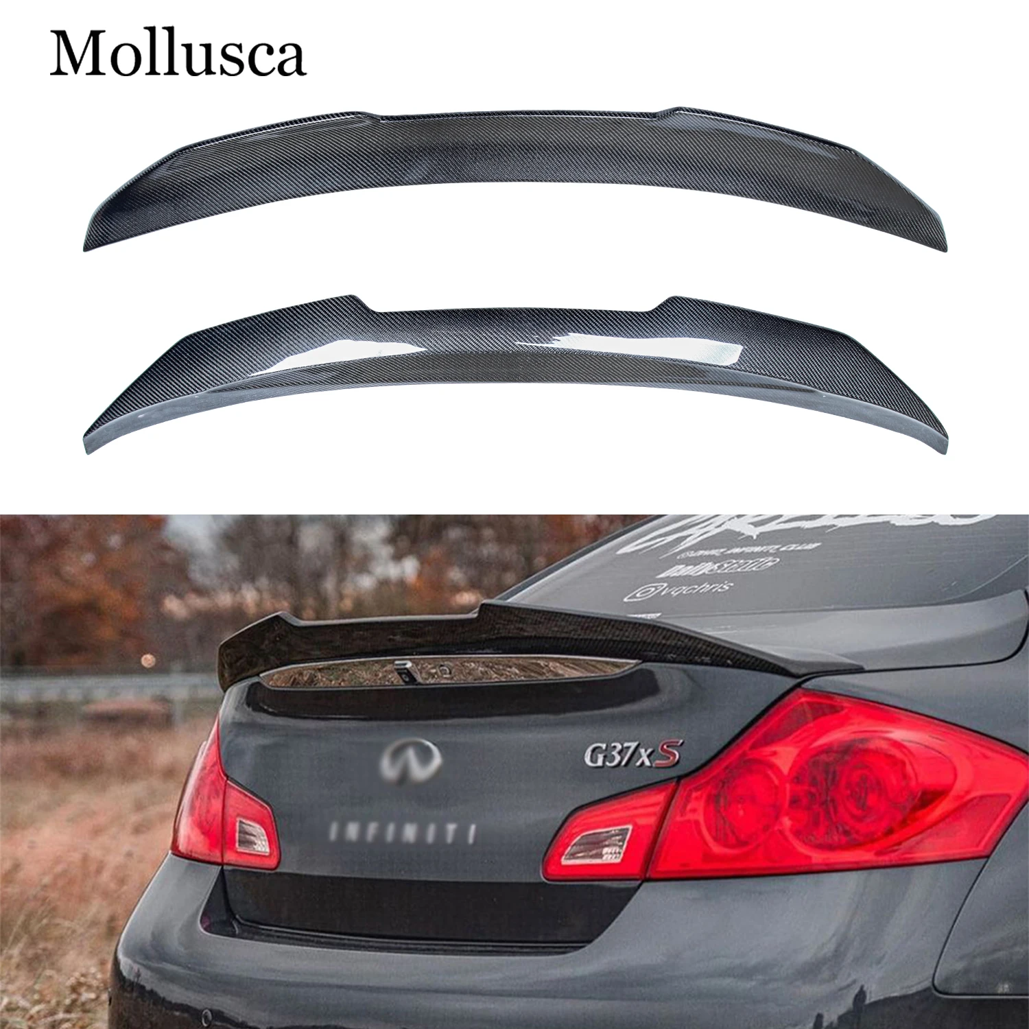 

For Infiniti G series G25 G35 G37 4Door Sedan PSM2 Style Carbon fiber Spoiler Trunk wing 2007-2014 (not for STC)