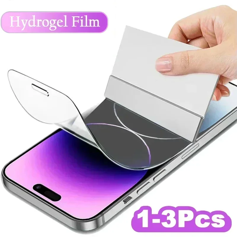 1-3PCS Hydrogel Film Soft Full Cover For iPhone 14 13 12 11 Pro Max Mini 8 7 Plus SE3 XS 6 XR SE2 6S Screen Protector Not Glass