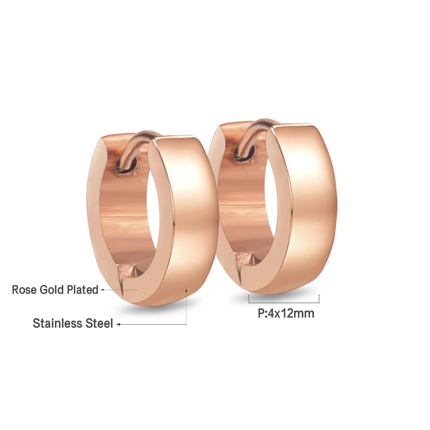 12 Paar trendige, schlichte, silberfarbene Creolen, minimalistische Ohrringe, runde Ohrstecker aus Edelstahl für Damen/Herren, modischer Schmuck für Partys. – Detail 2