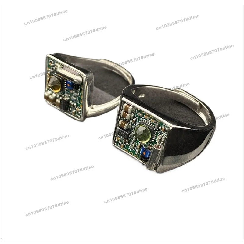 

Регулируемое открывающееся кольцо ручной работы с оригинальной цепью и драгоценным камнем, женское парное кольцо, мужское кольцо с хвостом