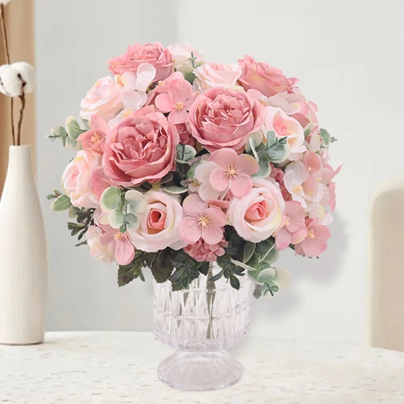 

Artificial Flower Silk Peony Rose Hydrangea Wedding Bouquet Garden Arch Festival Wreath Diy Decoration Floral Arrangement Bonsai