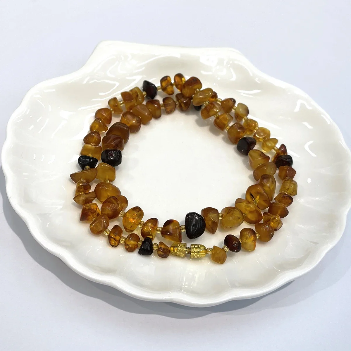 8mm Semi-Precious Stones Natural Amber Bead Round Bracelet for Jewelry Making DIY Bracelet Necklace Accessories Women Gift