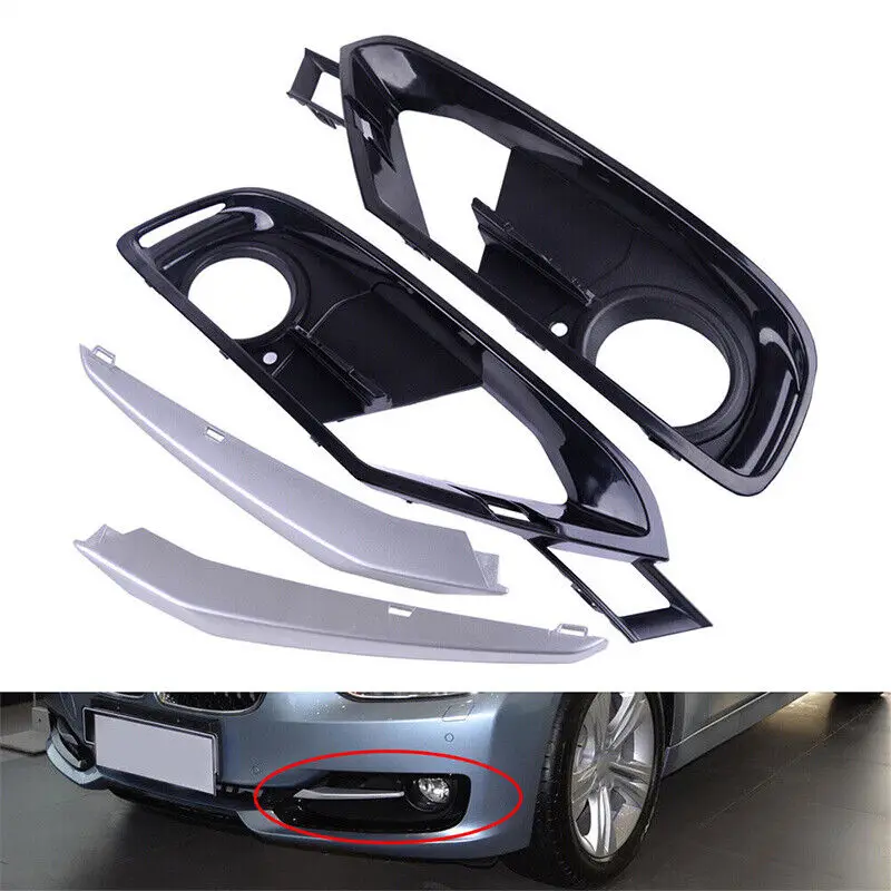 

for BMW 12-15 F30 F31 51117300739 51117300740 front fog lamp cover grille frame fog lamp silver decorative strip fog lamp coverr