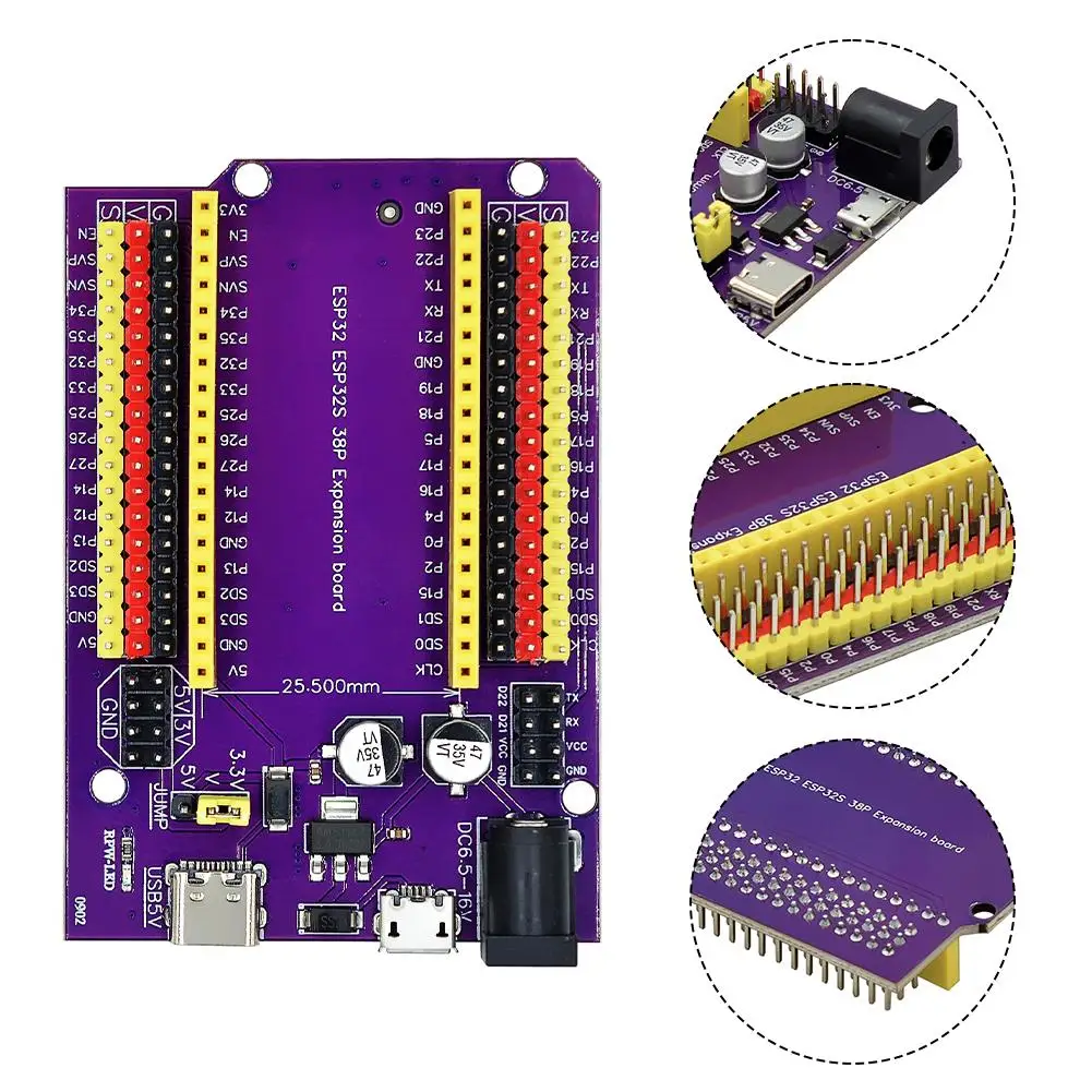 ESP32 Development Board TYPE-C/MICRO USB CP2102 WiFi+Bluetooth Dual Core ESP32-DevKitC-32 ESP-WROOM-32 Expansion Board 38PINS