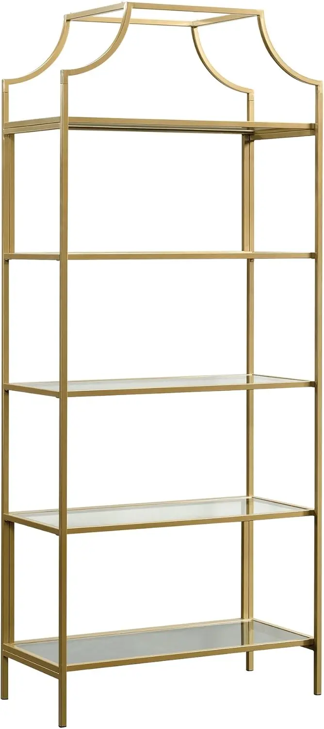 Bookcase/ book shelf, Satin Gold finish