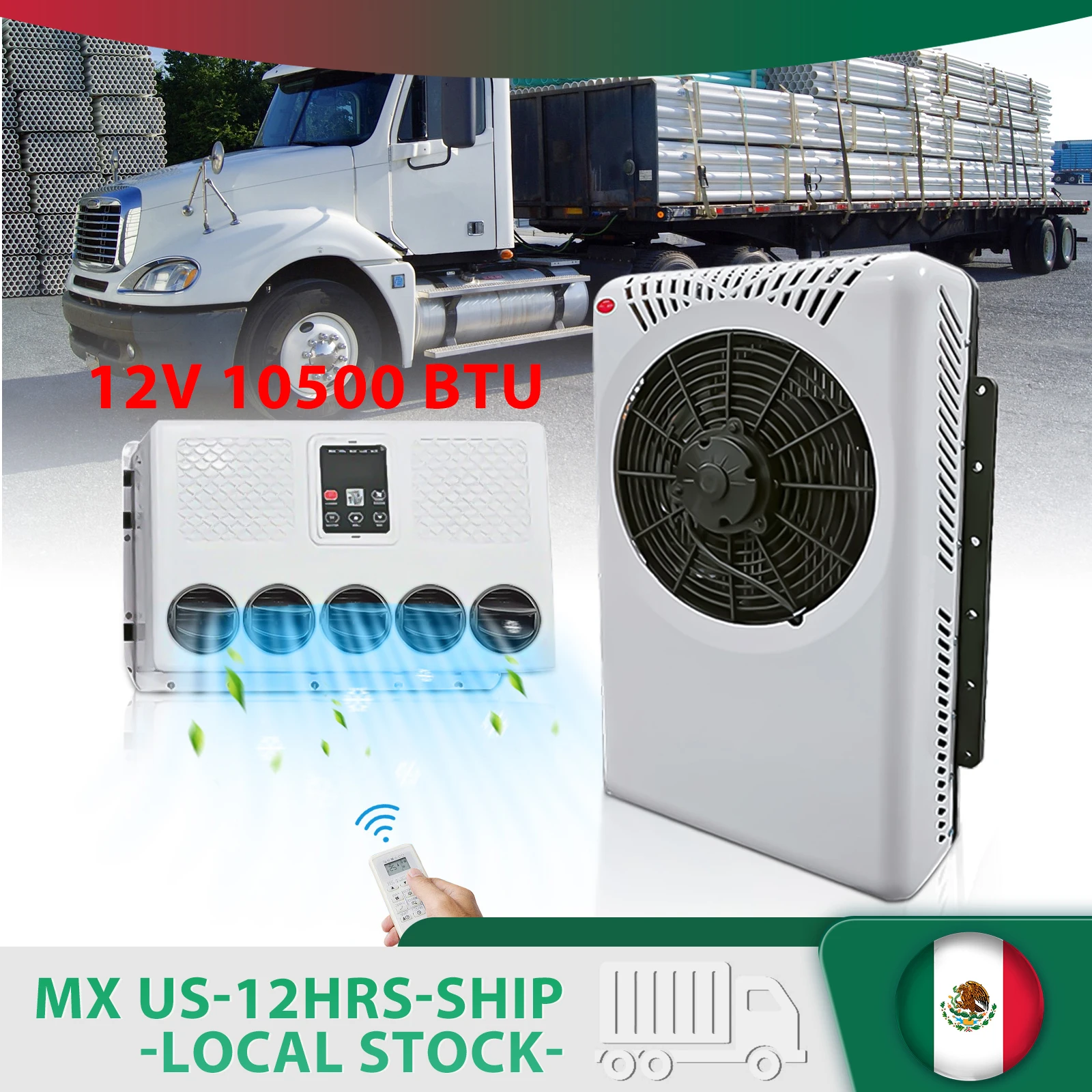 

12 В сплит-автомобильный кондиционер Aspligo с низким уровнем шума для грузовых автомобилей, автобусов, автофургонов и лодок - энергоэффективное охлаждение, сертифицирован CE