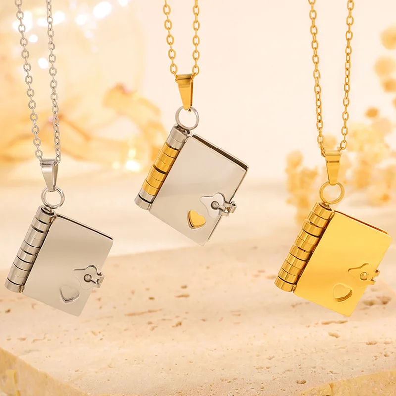 Book Pendant Necklace for Grandson Mom Daughter Son Lovers Meaningful Jewelry of Love Christmas Gift Black Friday Surprise