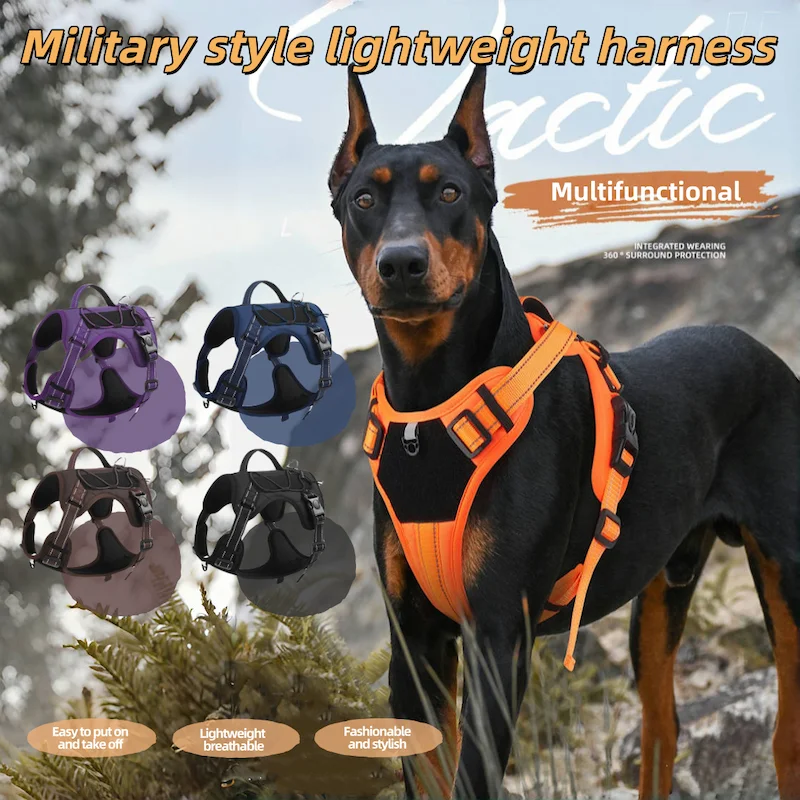 Dog Harness with Straps Lightweight Training Vest Expandable Multifunctional Pet Collar Wear Resistant for Large Dog Puppy Stuff