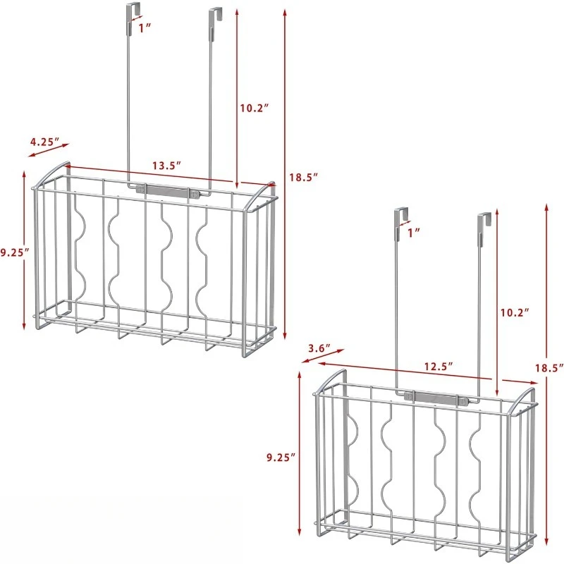 

Household storage items, a simple household item storage rack above the cabinet door, 2 pieces in silver
