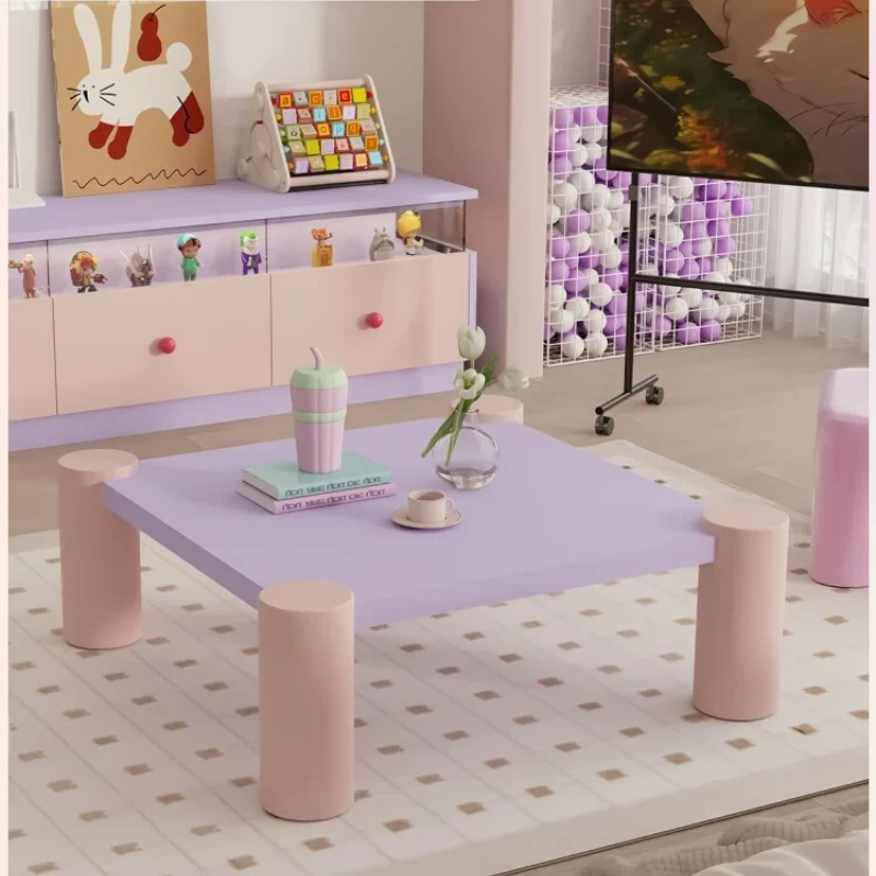 

French cream wind dopamine children's small table modern simple small apartment coffee table baby living room household
