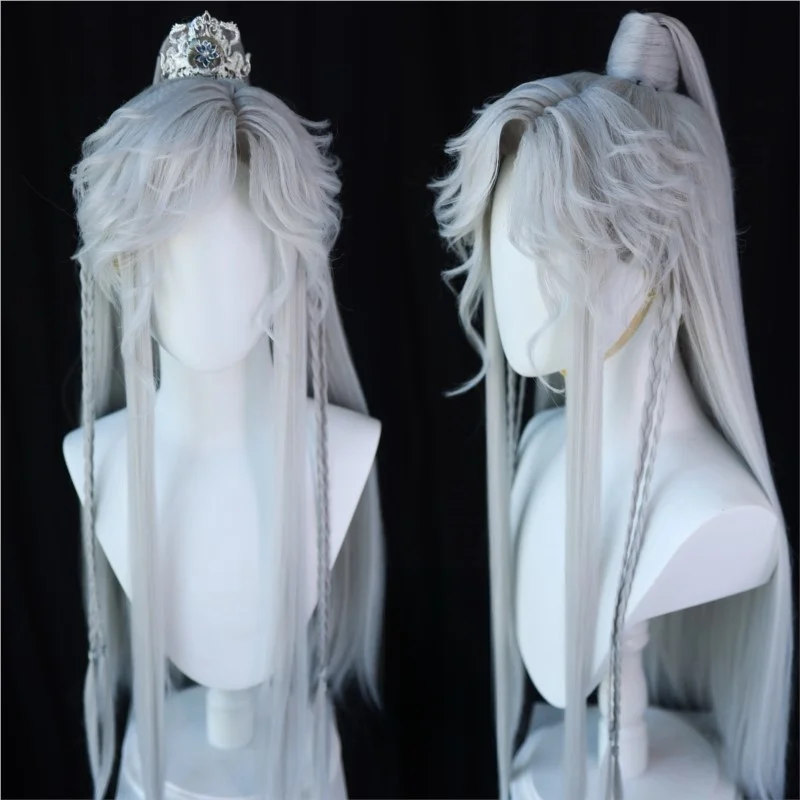 

Silver gray patch wig set ancient novel master Xie Liu