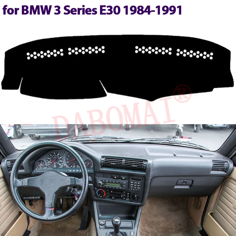 Image of Für BMW 3er E30 1984-1990 1991 Armaturenbrett-Abdeckung Lichtschutz Sonnenschutz Anti-UV Teppiche Rutschfeste Matte Zubehör