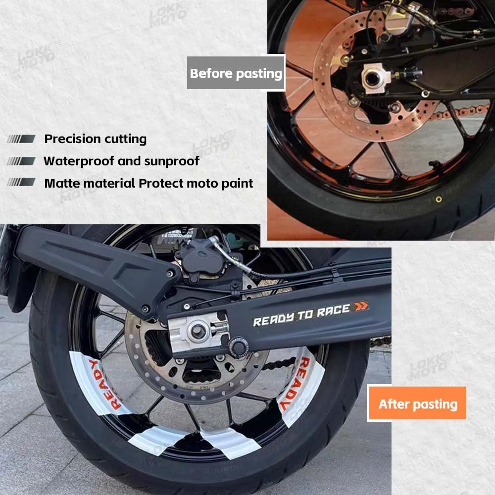 Motorcycle Inner Ring Arrow Sticker Rim Decorative Decal Waterproof Accessories For Duke R2R 790 890 GP 1290 SUPER ADVENTURE