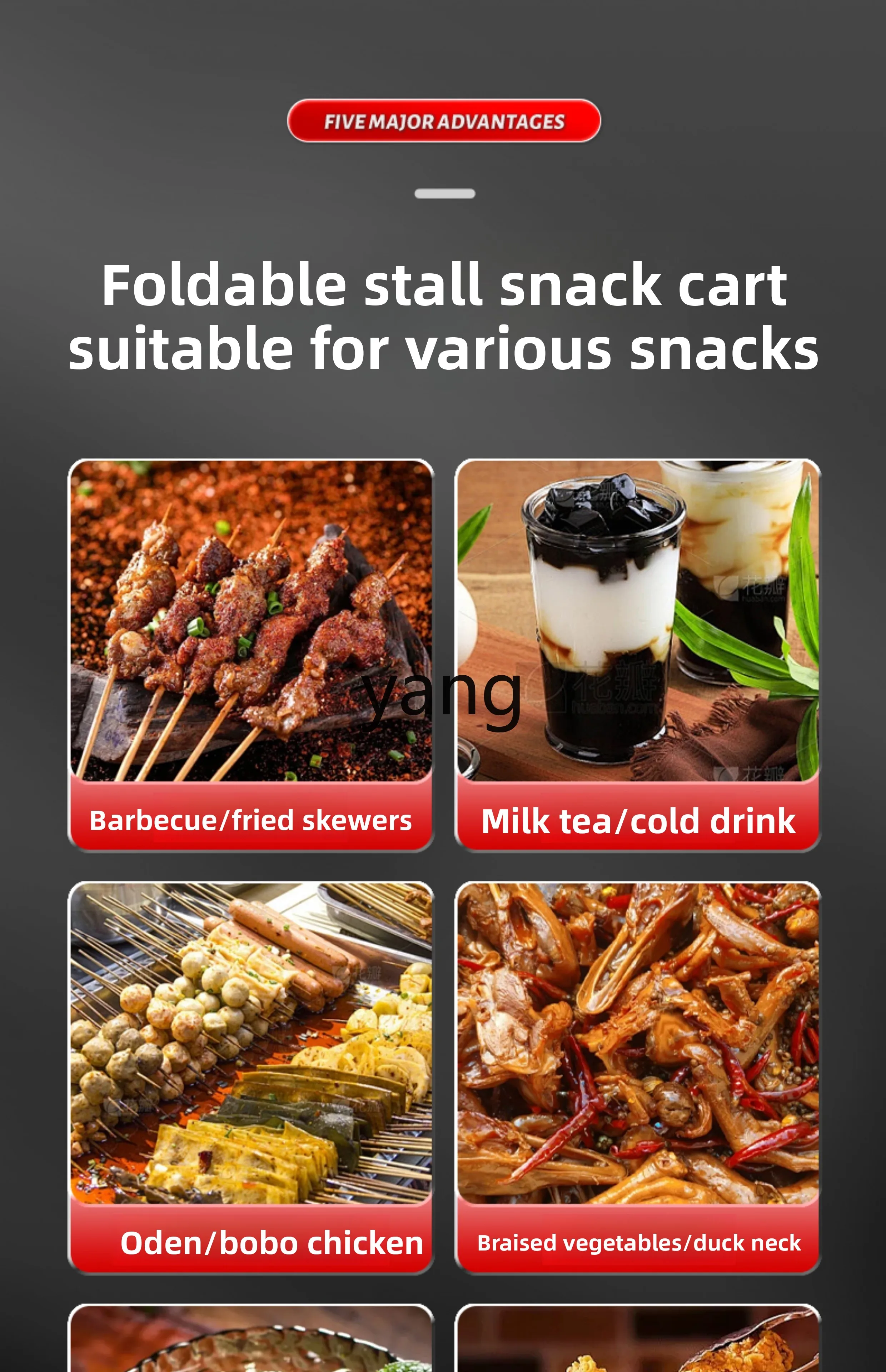 LMM,trolley foldable commercial night market multi-functional outdoor display stand portable hand push
