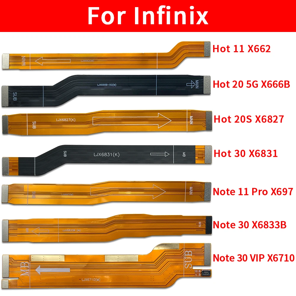 

Деталь гибкого кабеля разъема материнской платы для Infinix Hot 11 11s 20 20S Note 10 11 Pro 12 30 S5 Pro Smart 4C Zero 20