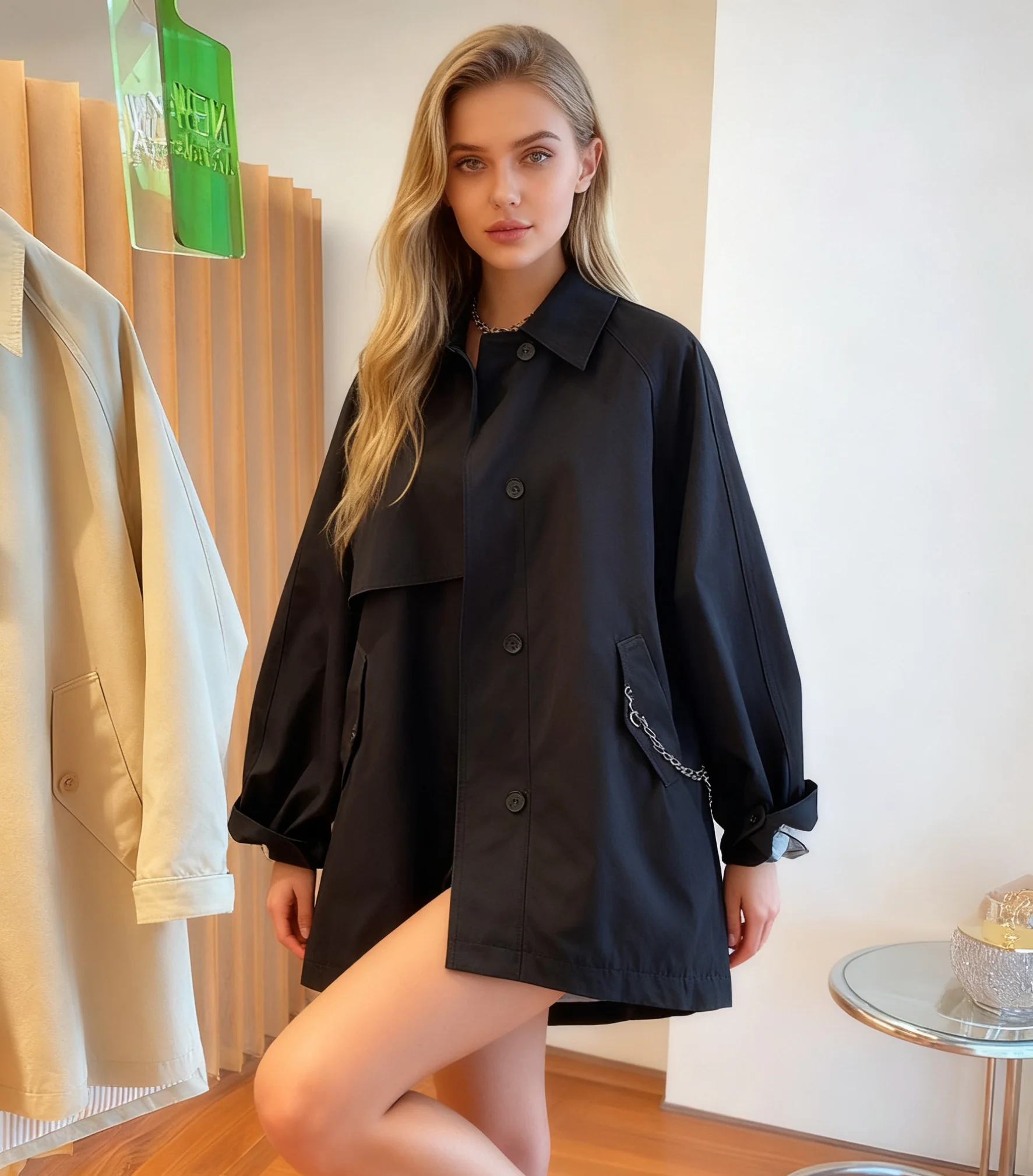 

Biker Jackets Womens Jacket Baggy Autumn Burgundy Wine Buttoned Formal Socialite Fashionable Evening Elegant Classic Unique Sexy