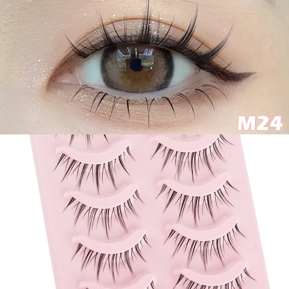 3/5/7 Pairs Manga Lashes Natural Long False Eyelashes Daily Makeup Manga Eyelash Clear Band Faux Cils Anime Mink Lash Extension