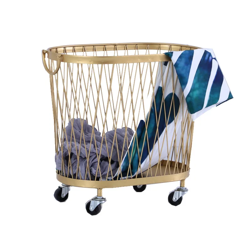 

Nordic style wrought iron storage basket bathroom laundry basket laundry basket light luxury home toys clothes s