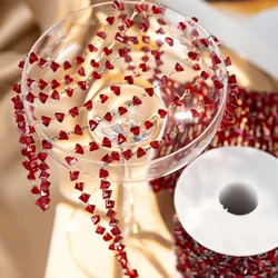 1meter Red Irregular Triangle Crystal Copper Chain for Necklace Bracelet DIY Jewelry Making Accessories