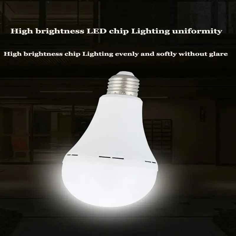 بطارية طوارئ قابلة لإعادة الشحن تعمل بالطاقة الاحتياطية المحمولة السنانير ضوء لمبة، LED E27 7W/9W/12W/15W 1200mAh لانقطاع التيار الكهربائي #6