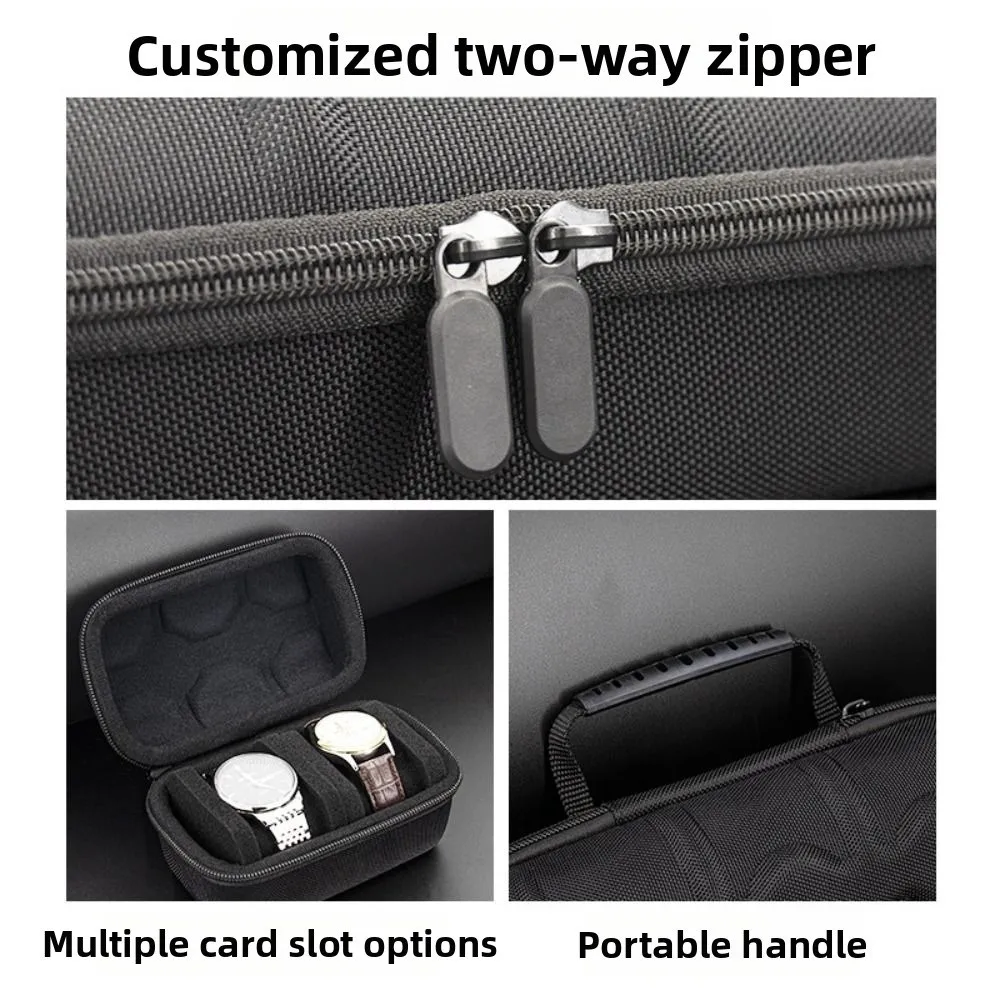 2/3/4/5/6 فتحات صندوق ساعة محمول سحاب عازل للماء إغلاق ساعة عرض حالة مادة إيفا مع مقبض ساعة السفر المنظم