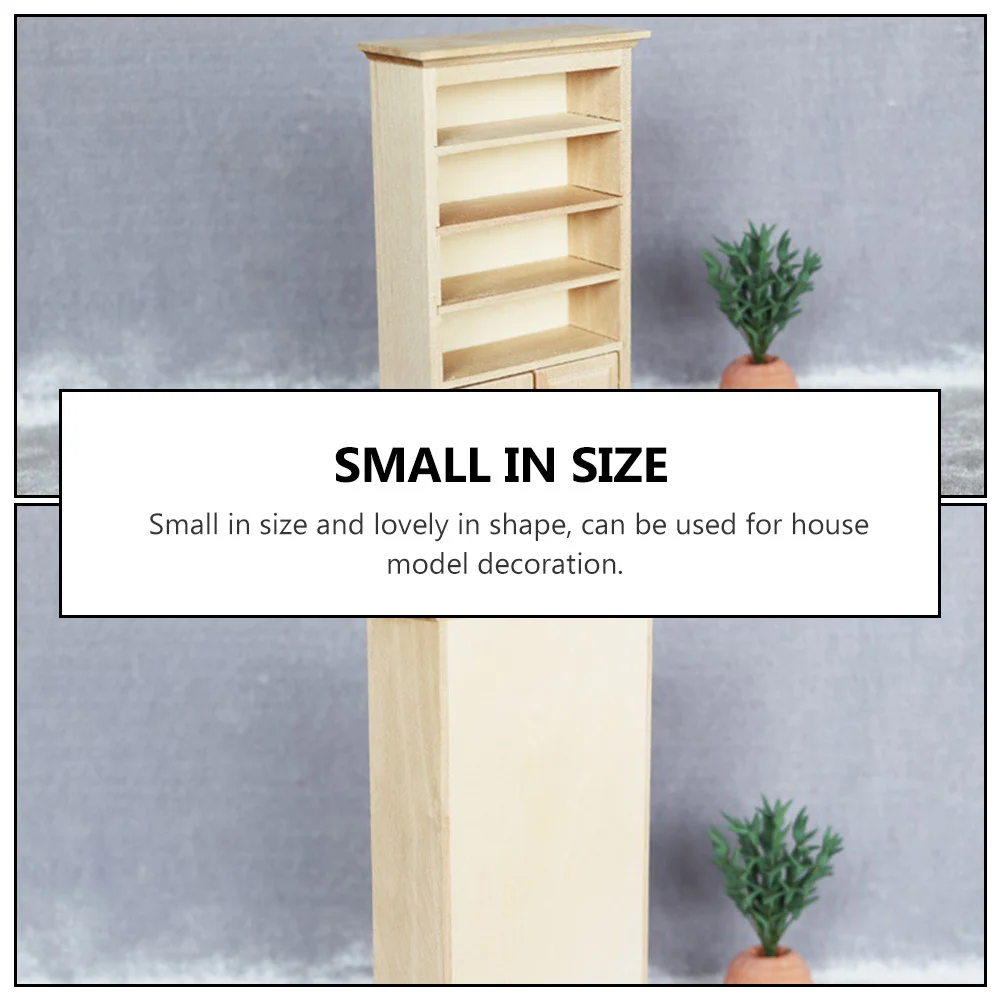 Miniature Realistic Wooden Cabinet Small Size For Diy Dollhouse Decor Kids Room Mini Furniture Storage Craft