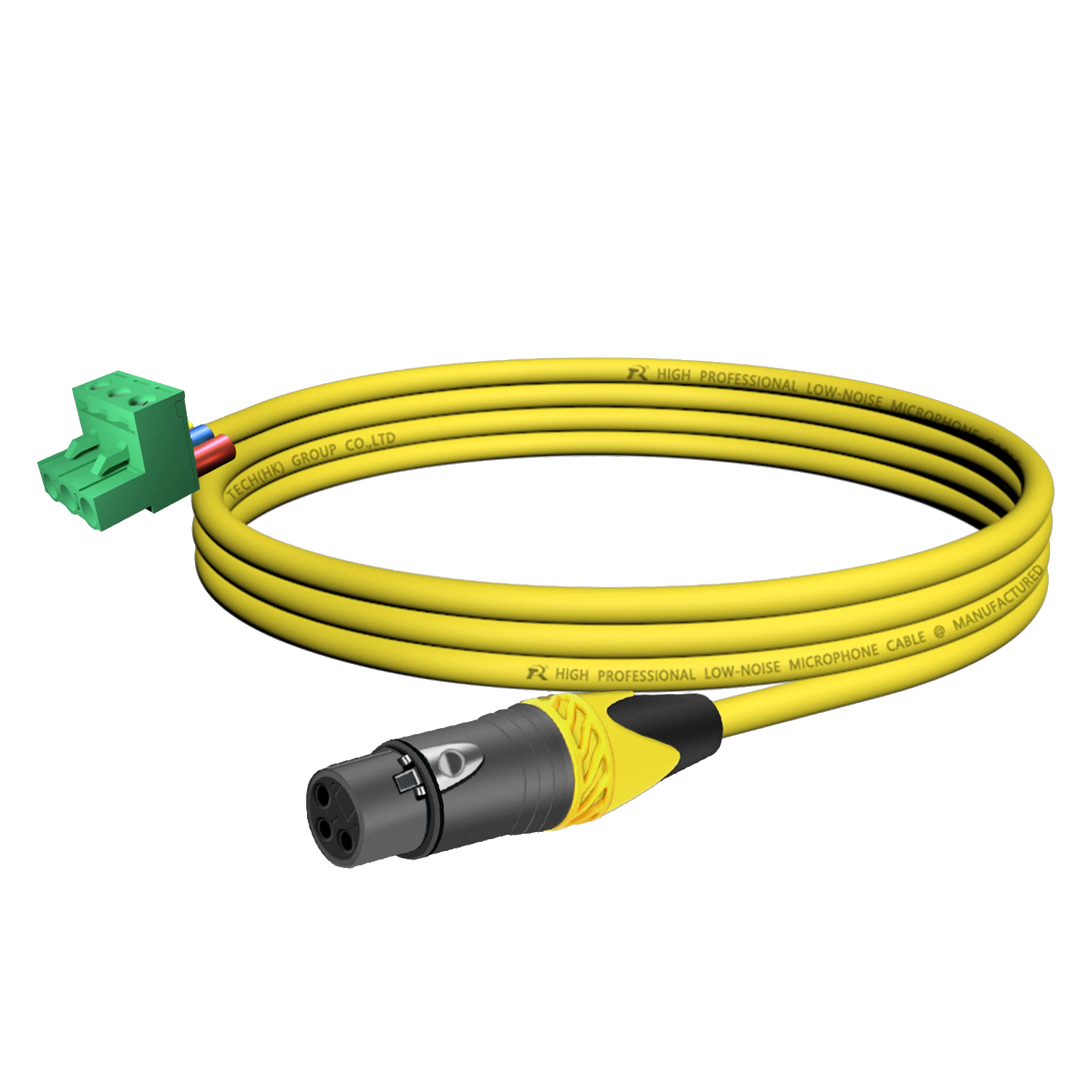 1 Stück Phoenix-zu-XLR-Audiokabel, Abgeschirmtes Kabel mit XLR-Stecker/Buchse und Gelber Rutschfester Zugentlastung – Detail 21