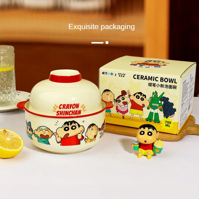 

[Genuine Crayon Xiaoxin] Instant Noodle Bowl Cartoon Noodle Bowl Soup Bowl Large Household Premium Sense