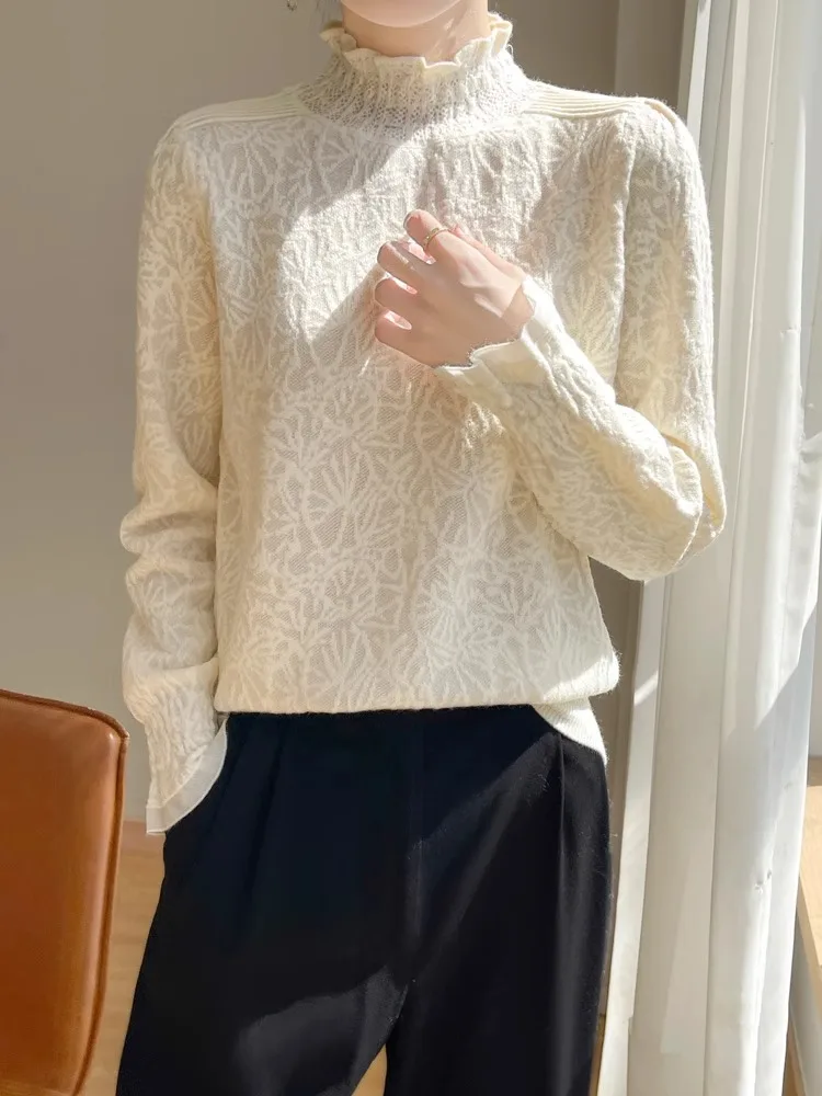 Faionable Strickpullover Damen f High Collar Base irt Oberbekleidung Le Design Warm Thermal Regular Sve Long