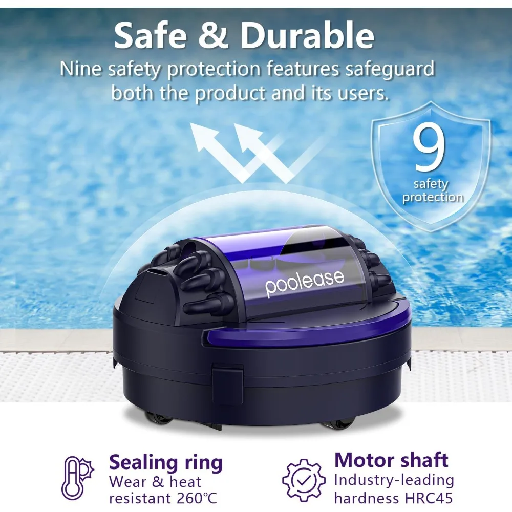 X1 Robotic Pool Vacuum for Above Ground Pool, Automatic Cordless Pool Cleaner with 45W Dual-Motor, Ideal for Above-Ground Flat P