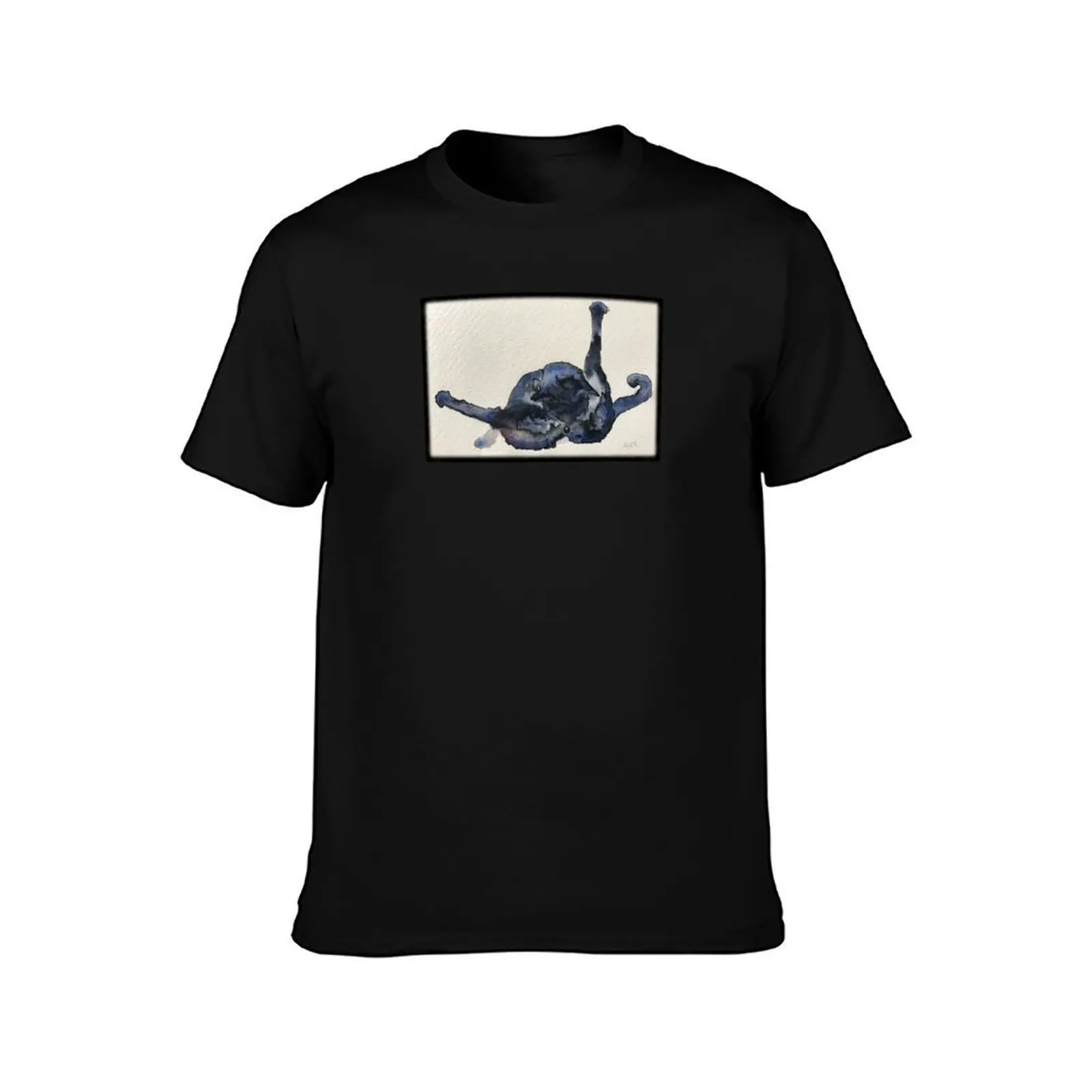 Shameless Cats:Regular Maintenance Black Cat T-Shirt Fitness Quick Dry Short Sleeve Top T-Shirt