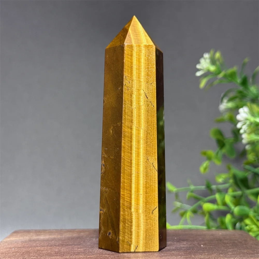 Natural Tiger Crystal Wand Rock Tower Obelisk Healing Crystal Home Decoration Stone Feng Shui Meditation Ornament