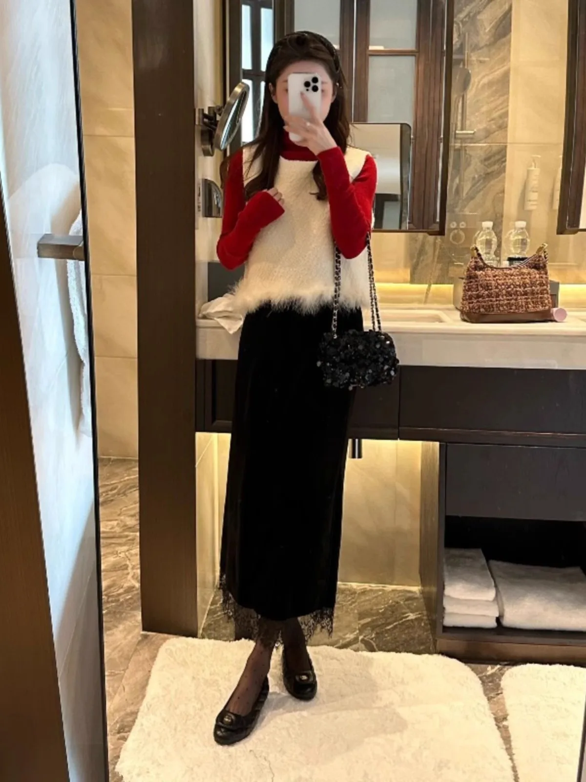 

Модный комплект из двух предметов: красный базовый топ и жилет в стиле Cisas, новинка весенней коллекции, женский хлопковый комплект с длинными рукавами.