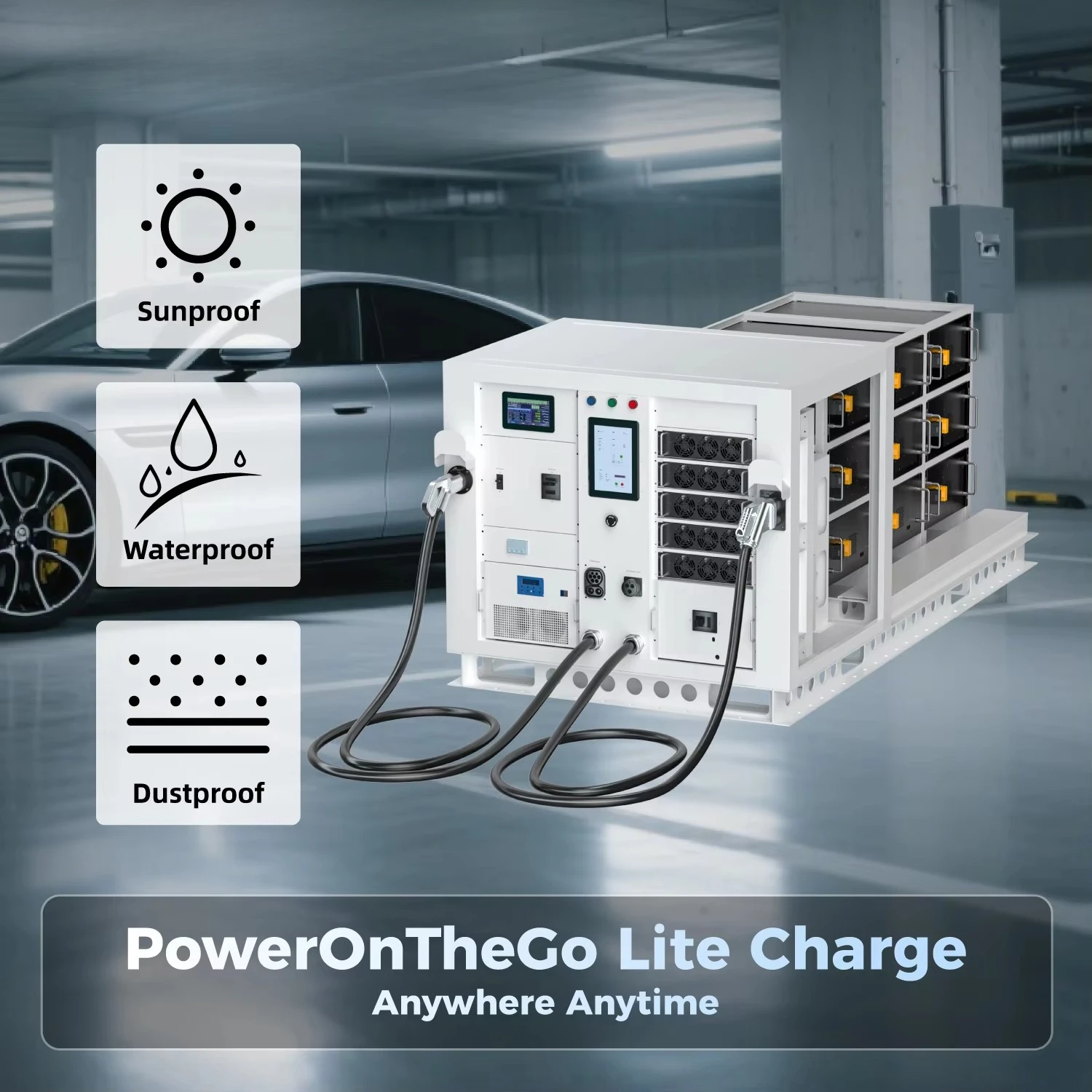 SETEC POWER PowerOnTheGo 30kWh-1MWh Level 3 Fast Portable DC EV Charger With Battery Energy Storage