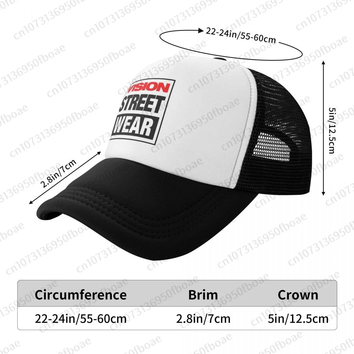 Vision Street Wear 1604 Mesh Baseball Cap Summer Outdoor Men Women Fashion Sport Hats Hip Hop Trucker