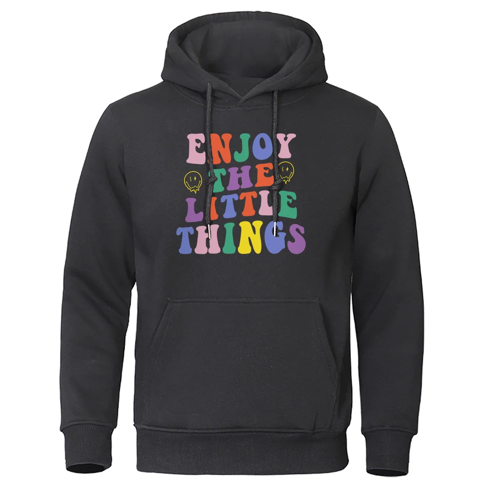 Enjoy The Little Things Happy Face Men Hoody New Harajuku Hoody Autumn O-Neck Clothesfleece Pullovers Loose Hoodie For Men 2020