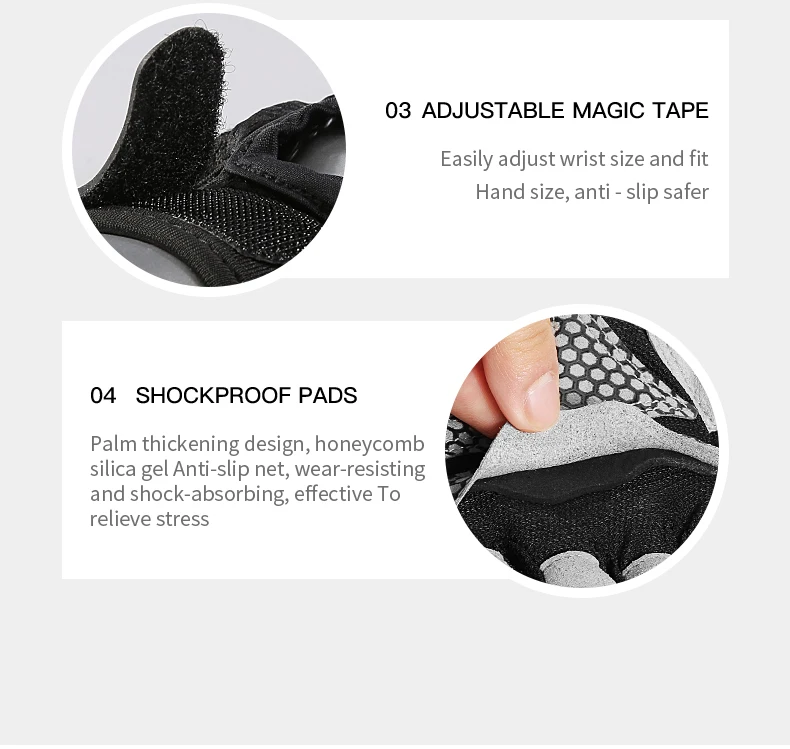 Sport Fitness Männer und Frauen Gewichtheben atmungsaktive rutschfeste Silikon Halbfinger-Fahrradhandschuhe – Detail 11
