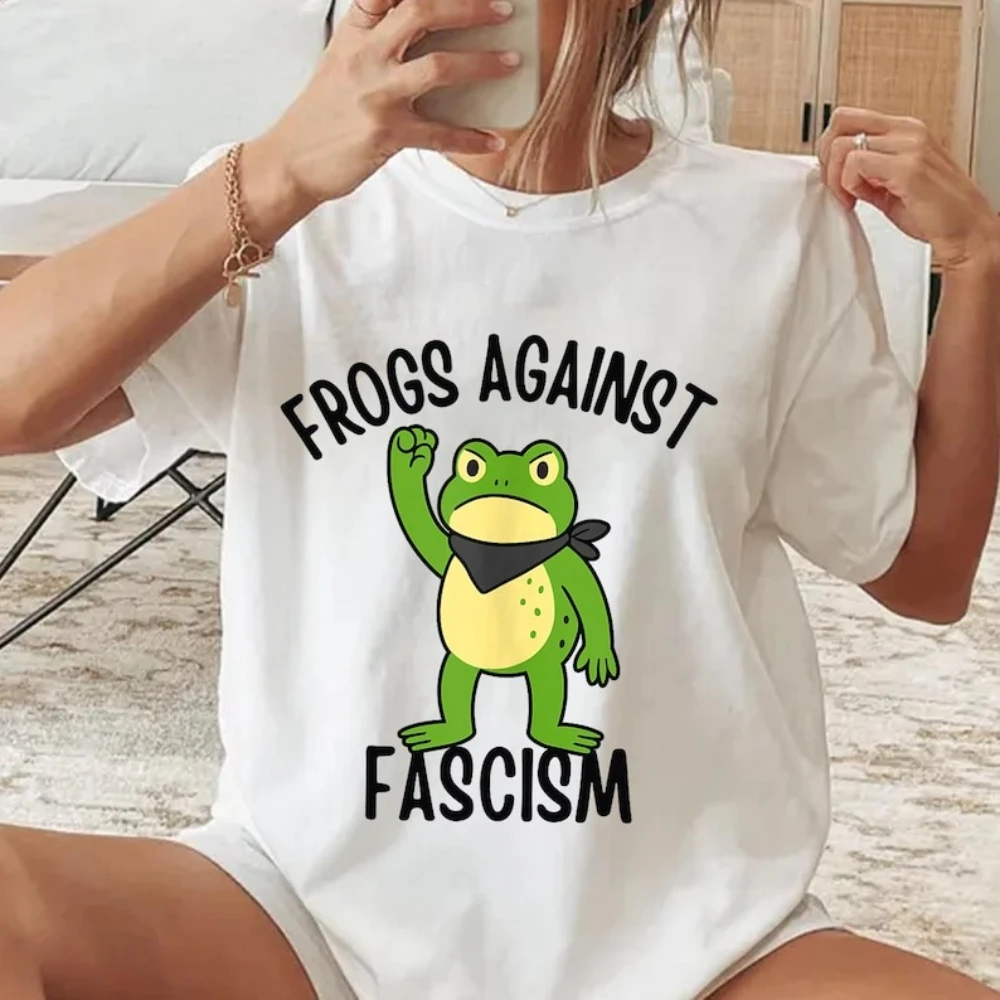 Portland Frog Protest Resist T-Shirt I Stand with Frog Shirt Social Justice Tee Men Women Daily Life Crewneck Cotton Tee Tops