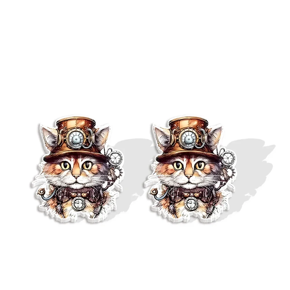 Steampunk-Boucles d'oreilles en résine acrylique, Sex Stud, Sex Stud, Chat, Chapeau, Souris, Poisson, Mode, Animaux, Nouvelle arrivée