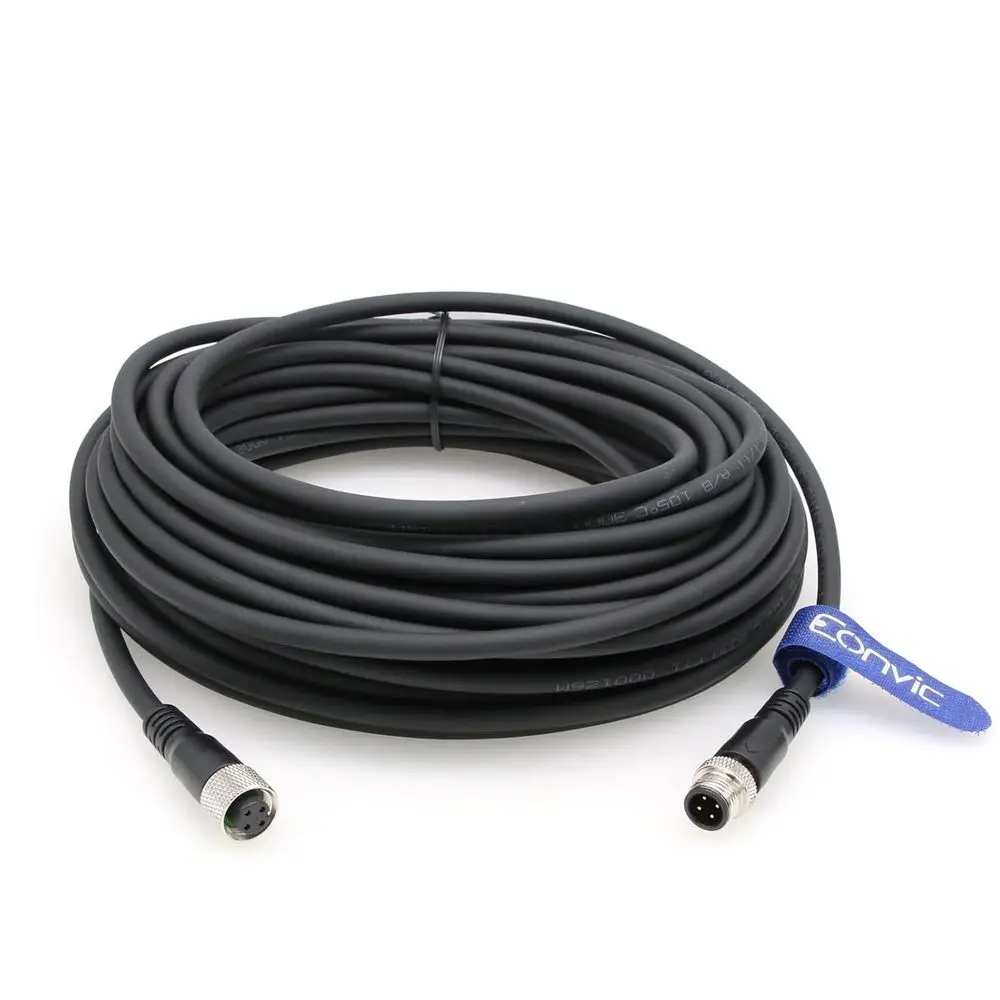 

Промышленный кабель M12 с 4-контактным разъемом M12 A-код (папа-мама), прямой авиационный электрический кабель Proibus, 15 м