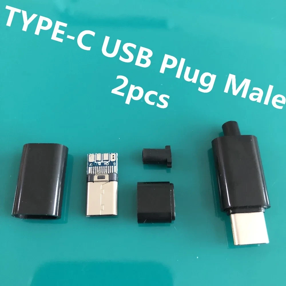 2pcs/lot Type-C DIY Assembled USB Pulg Male Connector YT2156Y Charging Cable Parts Drop Shipping