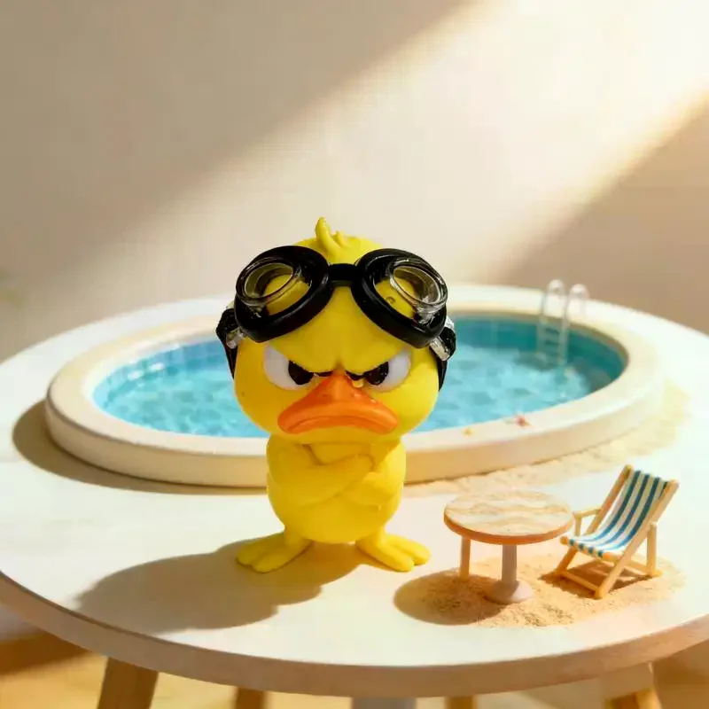 [MA]Angry Yellow Duck Statue White Eyed Funny Duck Humorous Indoor Outdoor Christmas Home And Car Decoration[MA]