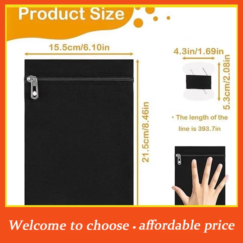 {}1Pcs Sew In Side Hidden Pocket With Zipper For Jackets Coats Sweatshirts Inside Security Pocket For Clothing