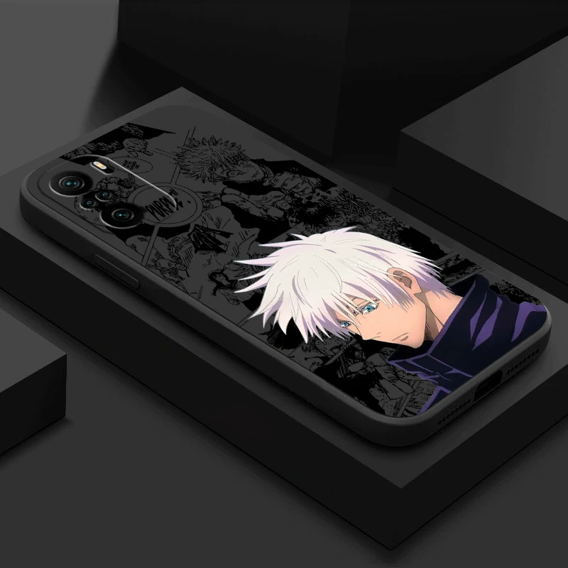 Jujutsu Kaisen Gojo Satoru custodia per telefono per Xiaomi Redmi Note 12 11E 11S 11 11T 10 10S 9 9T 9S 8T Pro Plus 5G Cover nera